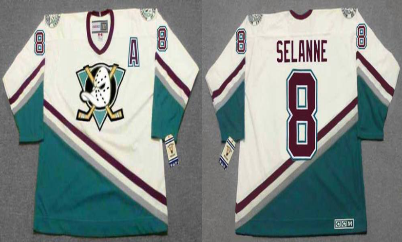2019 Men Anaheim Ducks #8 Selanne white CCM NHL jerseys->florida panthers->NHL Jersey
